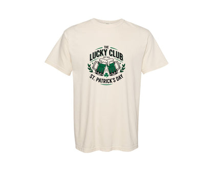 brand:Comfort Colors|color:Ivory|The Lucky Club St Patricks Day Graphic T-Shirt