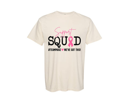 brand:Comfort Colors|color:Ivory|Custom Breast Cancer Hoodie Cancer Graphic T-Shirt