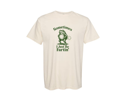 brand:Comfort Colors|color:Ivory|Sometimes I Just Be Fartin Frog Sarcasti Graphic T-Shirt