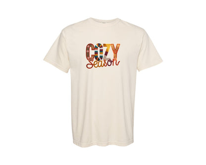 brand:Comfort Colors|color:Ivory|Crochet Cozy Season Preppy Design Graphic T-Shirt