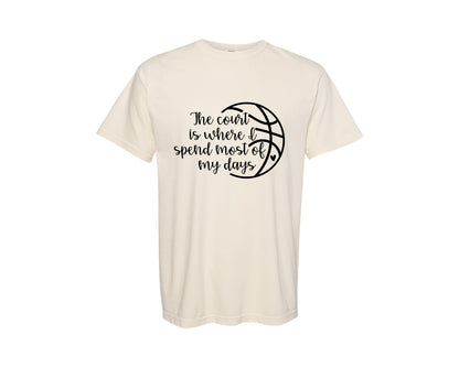 brand:Comfort Colors|color:Ivory|Basketball Mom 80 Graphic T-Shirt