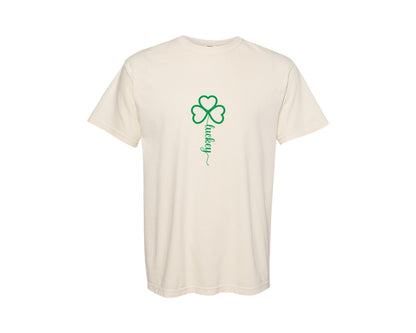 brand:Comfort Colors|color:Ivory|Lucky Varsity St Patricks Day 14 Graphic T-Shirt