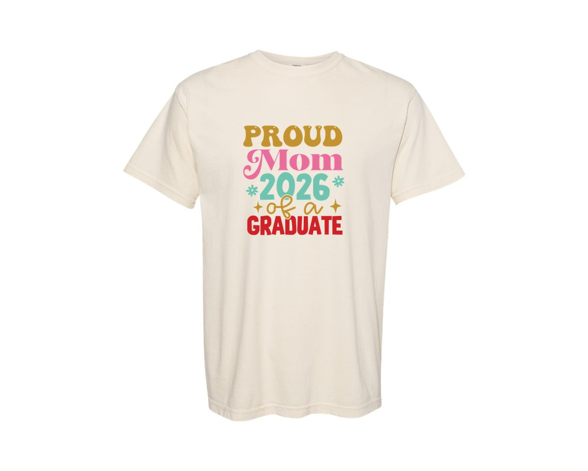 brand:Comfort Colors|color:Ivory|Proud Mom Of A Graduate Graduation 2 Graphic T-Shirt
