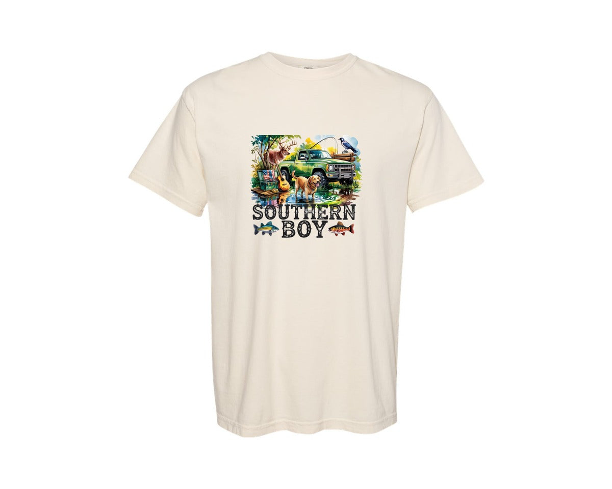 brand:Comfort Colors|color:Ivory|Southern Boy Hunting Graphic T-Shirt