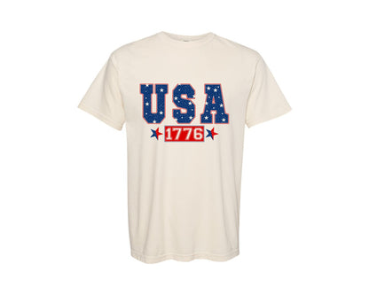 brand:Comfort Colors|color:Ivory|Usa 1776 1776 4Th Of July 2 Graphic T-Shirt