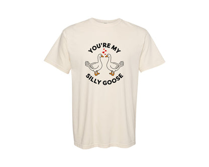 brand:Comfort Colors|color:Ivory|Silly Goose Valentine Goose Graphic T-Shirt