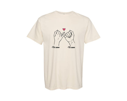 brand:Comfort Colors|color:Ivory|Holding Hands Couple Love Graphic T-Shirt