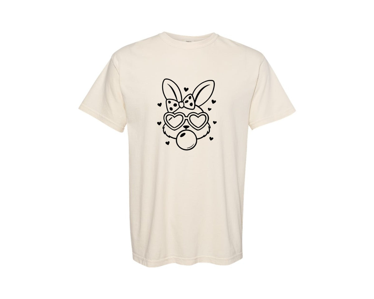 brand:Comfort Colors|color:Ivory|Easter Bunny Coquette Graphic T-Shirt