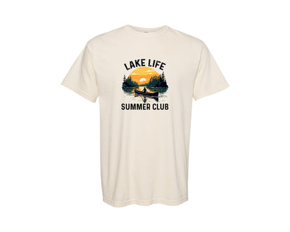 brand:Comfort Colors|color:Ivory|Lake Life Summer Club Vacation Cam 3 Graphic T-Shirt