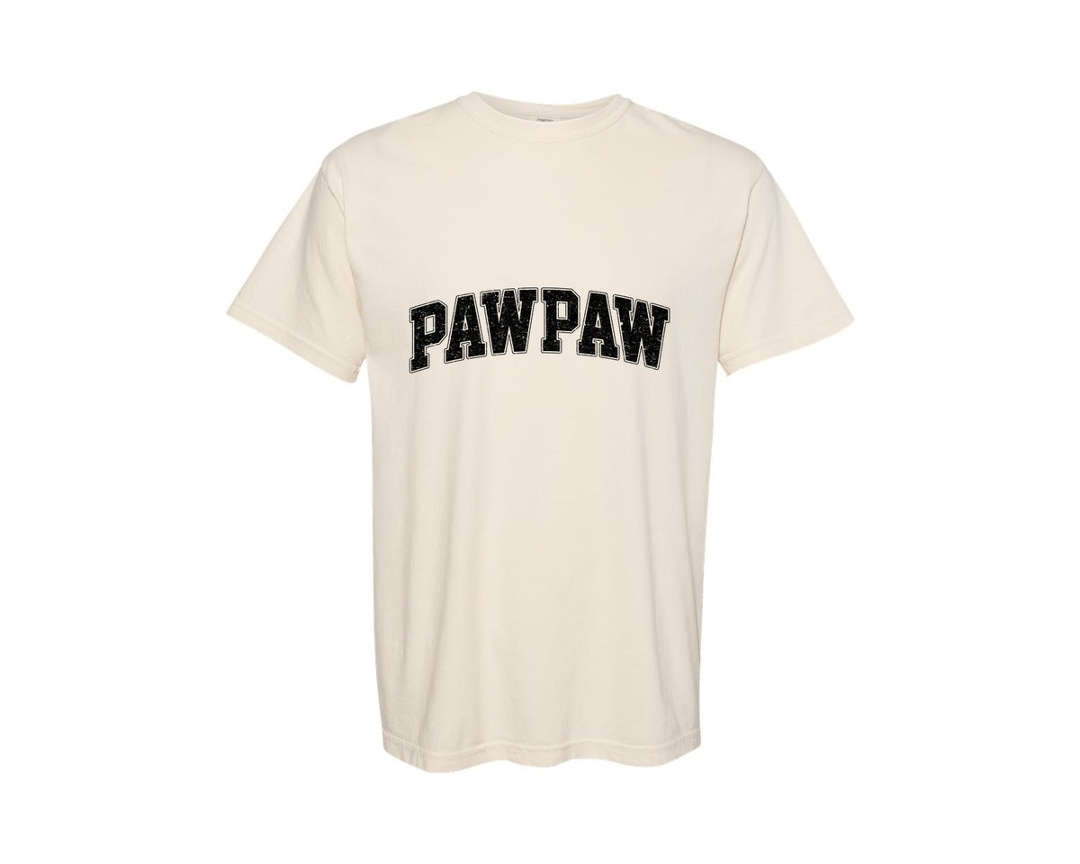 brand:Comfort Colors|color:Ivory|Pawpaw Retro Varsity Graphic T-Shirt