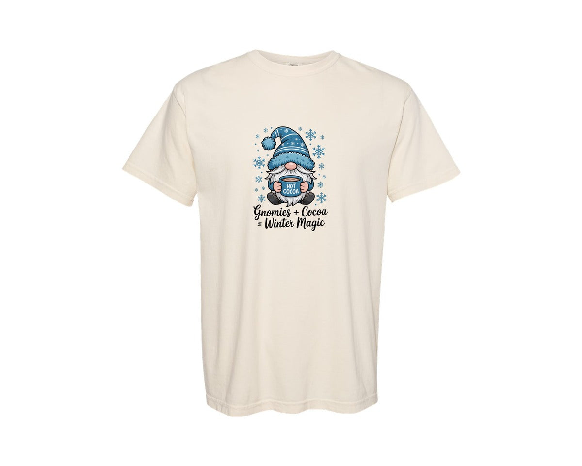 brand:Comfort Colors|color:Ivory|Snuggle Up Gnomies Its Cold Outside 4 Graphic T-Shirt
