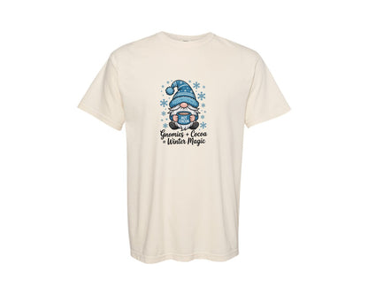 brand:Comfort Colors|color:Ivory|Snuggle Up Gnomies Its Cold Outside 4 Graphic T-Shirt