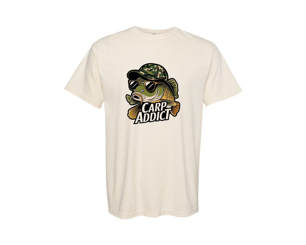 brand:Comfort Colors|color:Ivory|Carp Addict Graphic T-Shirt