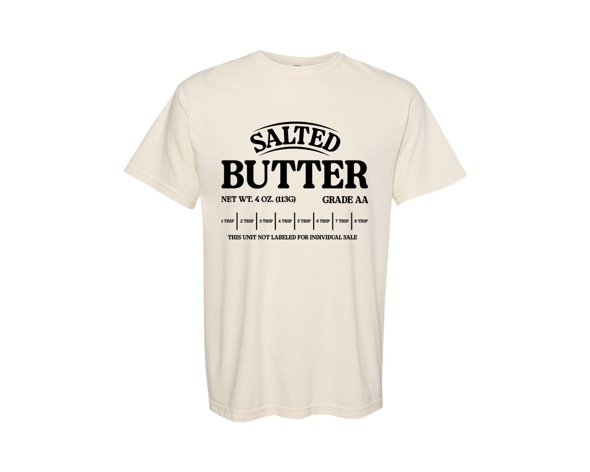 brand:Comfort Colors|color:Ivory|Salted Butter Trendy Baking Shirt Graphic T-Shirt
