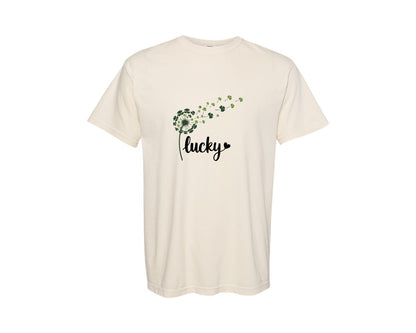 brand:Comfort Colors|color:Ivory|St Patricks Day Dandelion Lucky Des Graphic T-Shirt