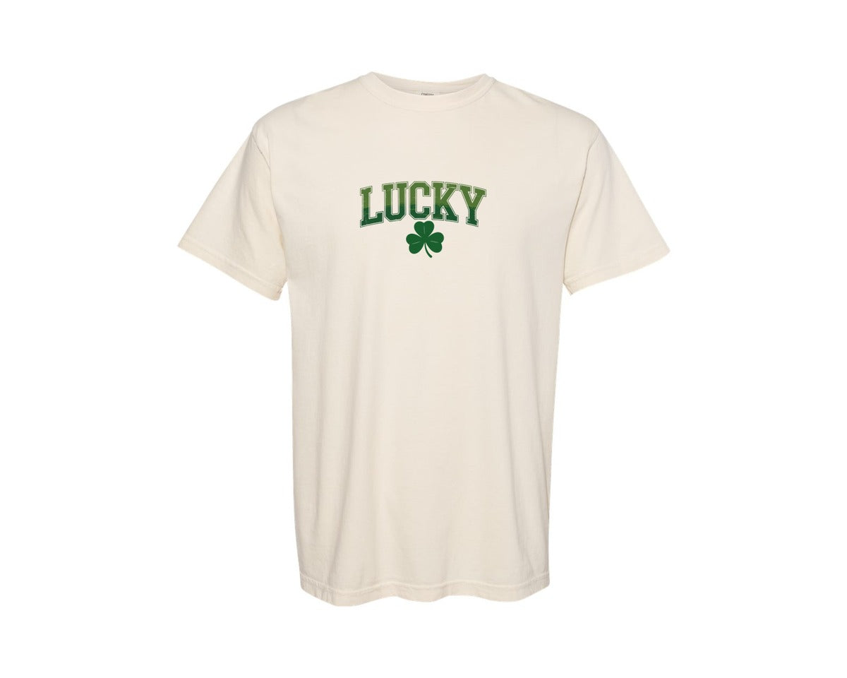 brand:Comfort Colors|color:Ivory|Lucky Shamrock St Patricks Day 8 Graphic T-Shirt