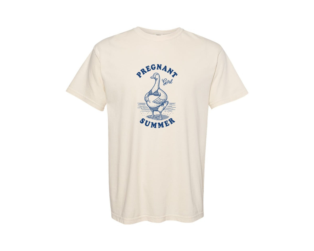 brand:Comfort Colors|color:Ivory|Pregnant Girl Pregnancy Reveal Graphic T-Shirt