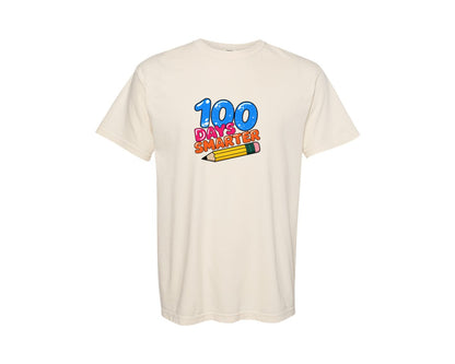 brand:Comfort Colors|color:Ivory|100 Days Smarter Teacher Student Graphic T-Shirt