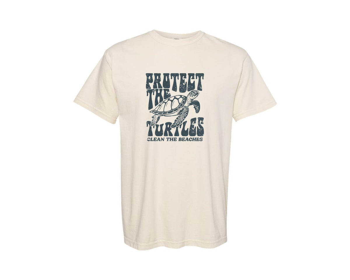 brand:Comfort Colors|color:Ivory|Protect The Turtles Graphic T-Shirt