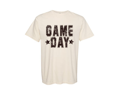 brand:Comfort Colors|color:Ivory|Football Game Day Retro Distressed Graphic T-Shirt