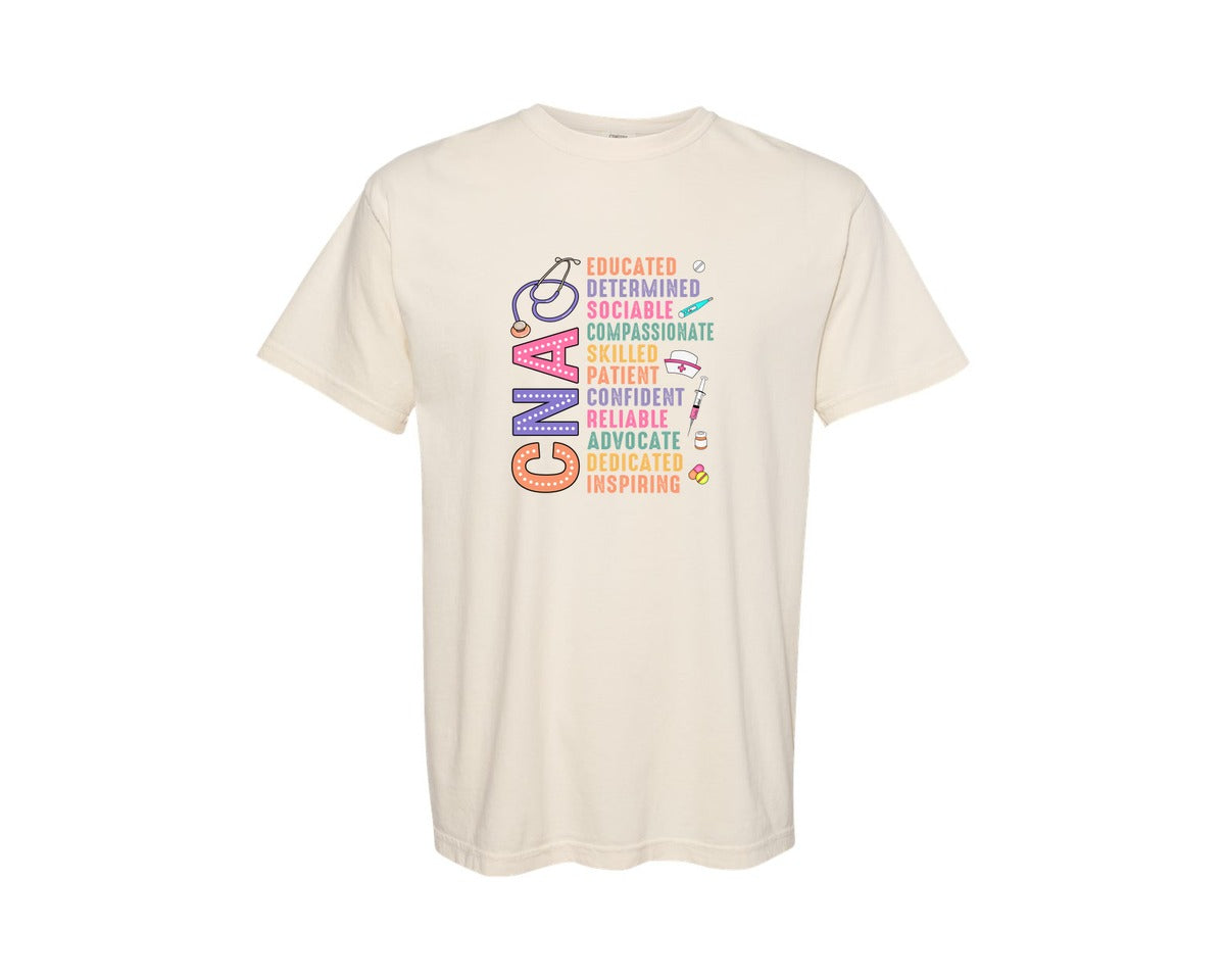 brand:Comfort Colors|color:Ivory|Cna Nurse Quotes Graphic T-Shirt