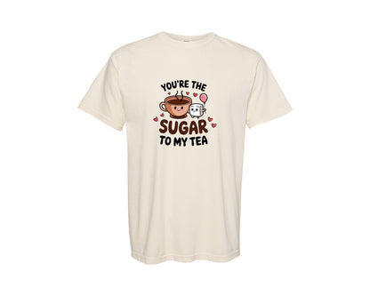 brand:Comfort Colors|color:Ivory|Sugar To My Tea Design Graphic T-Shirt