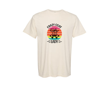 brand:Comfort Colors|color:Ivory|Crazy Goat Lady 19 Graphic T-Shirt