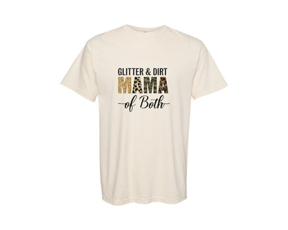 brand:Comfort Colors|color:Ivory|Glitter And Dirt Mama Leopard Camo Graphic T-Shirt