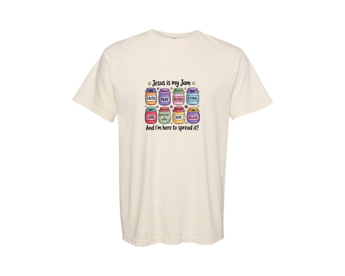 brand:Comfort Colors|color:Ivory|Cute Christian Faith Jars Design 5 Graphic T-Shirt