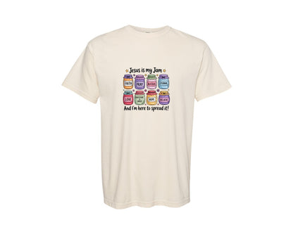 brand:Comfort Colors|color:Ivory|Cute Christian Faith Jars Design 5 Graphic T-Shirt