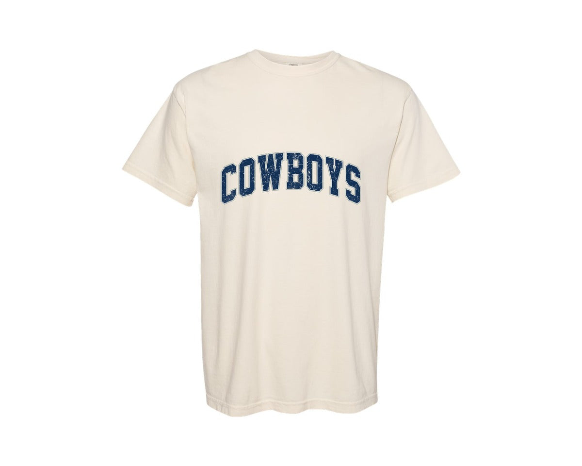 brand:Comfort Colors|color:Ivory|Retro Cowboys Varsity Graphic T-Shirt