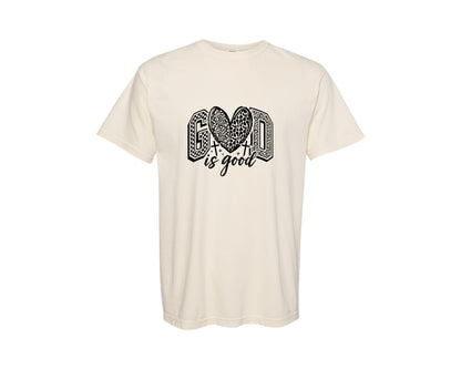 brand:Comfort Colors|color:Ivory|God Is Good Christian Faith Graphic T-Shirt