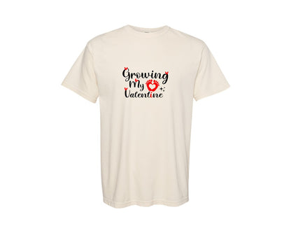 brand:Comfort Colors|color:Ivory|Growing My Valentines Pregnancy Announce Graphic T-Shirt