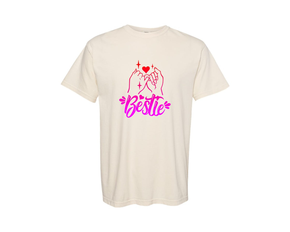 brand:Comfort Colors|color:Ivory|Bestie Pinky Promise Best Friend Graphic T-Shirt