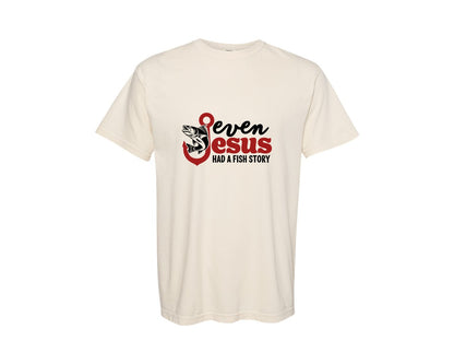 brand:Comfort Colors|color:Ivory|Even Jesus Had A Fish Story 3 Graphic T-Shirt
