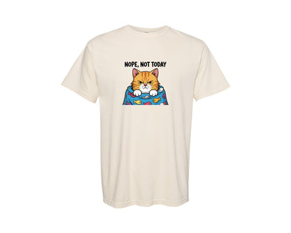brand:Comfort Colors|color:Ivory|Nope Not Today Grumpy Cat Quote Graphic T-Shirt