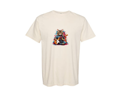 brand:Comfort Colors|color:Ivory|Watercolor Cat T Shirt For Women Cat 4 Graphic T-Shirt
