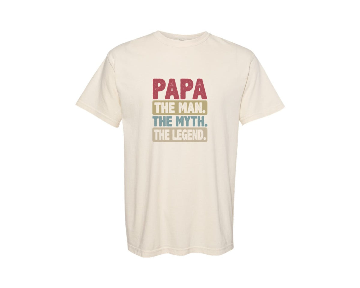 brand:Comfort Colors|color:Ivory|Papa Shirt Father Shirt Graphic T-Shirt