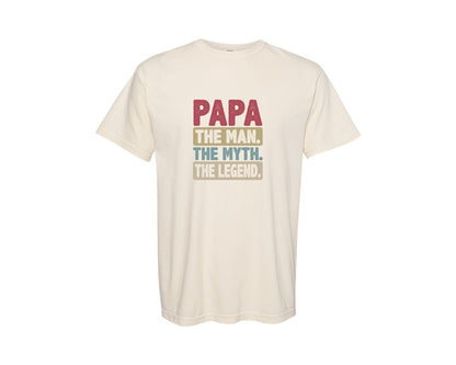 brand:Comfort Colors|color:Ivory|Papa Shirt Father Shirt Graphic T-Shirt