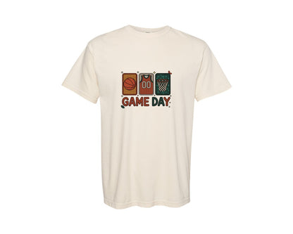 brand:Comfort Colors|color:Ivory|Game Day Basketball Faux Yarn Game 3 Graphic T-Shirt
