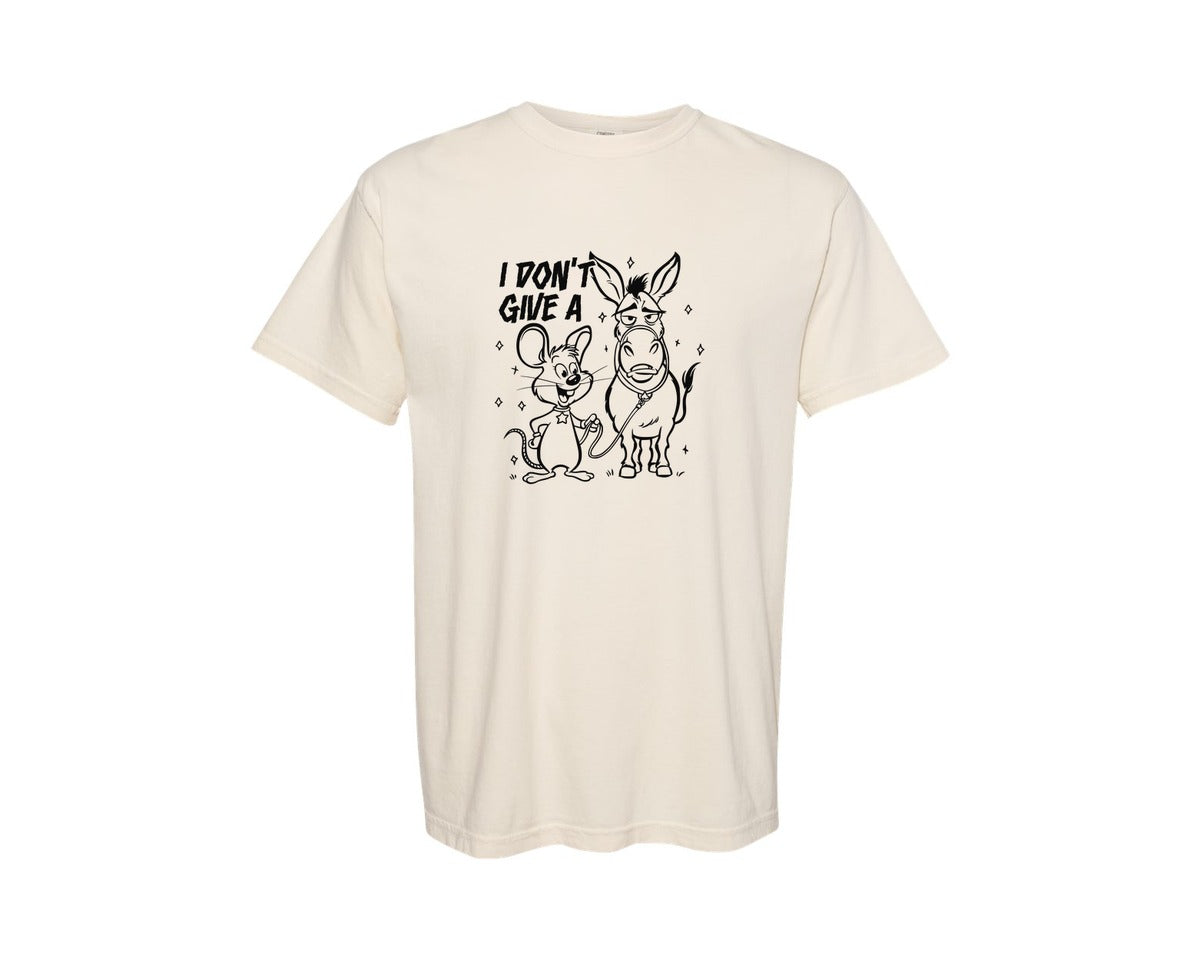 brand:Comfort Colors|color:Ivory|I Dont Give A Rats Ass Sarcasm Graphic T-Shirt