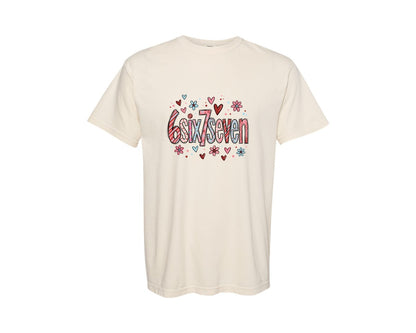 brand:Comfort Colors|color:Ivory|Valentine 67 Six Seven Valentines Graphic T-Shirt