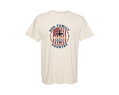 brand:Comfort Colors|color:Ivory|God Family Country In That Order Graphic T-Shirt