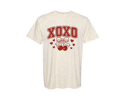 brand:Comfort Colors|color:Ivory|Valentine Xoxo Bowl Of Cherries Graphic T-Shirt