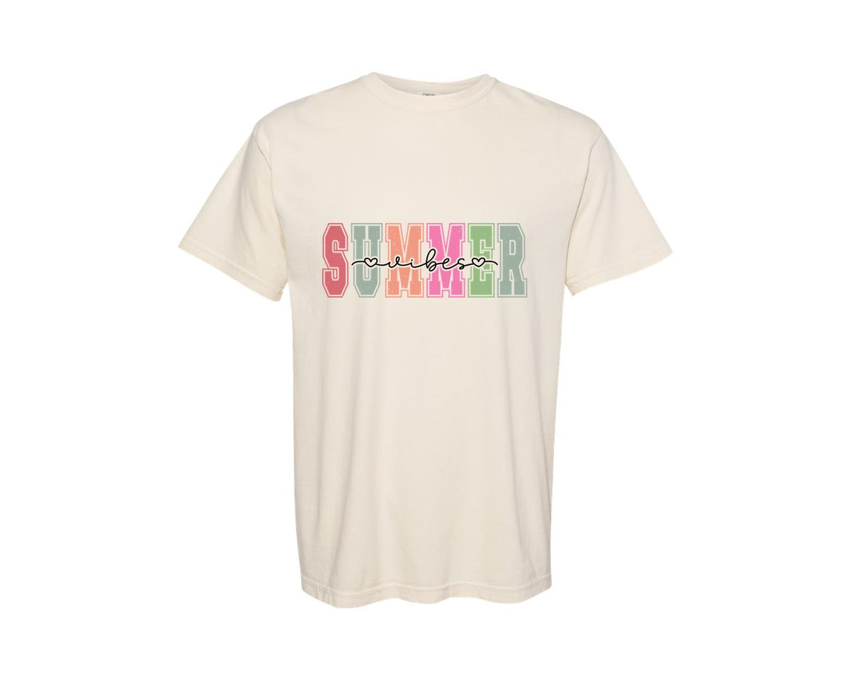 brand:Comfort Colors|color:Ivory|Summer Vibes Design 4 Graphic T-Shirt