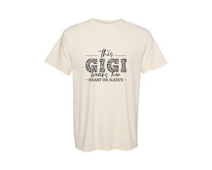 brand:Comfort Colors|color:Ivory|This Gigi Wears Her Heart Blessed Graphic T-Shirt