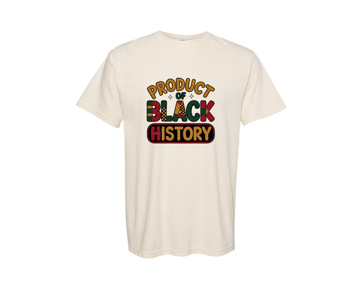 brand:Comfort Colors|color:Ivory|Product Of Black History Faux Yarn 2 Graphic T-Shirt