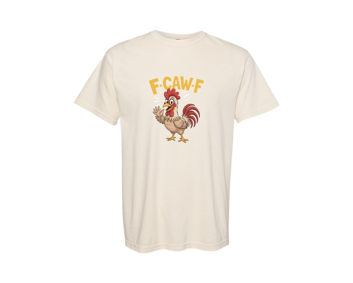 brand:Comfort Colors|color:Ivory|Angry Rooster F Caw F Funny Bird Graphic T-Shirt