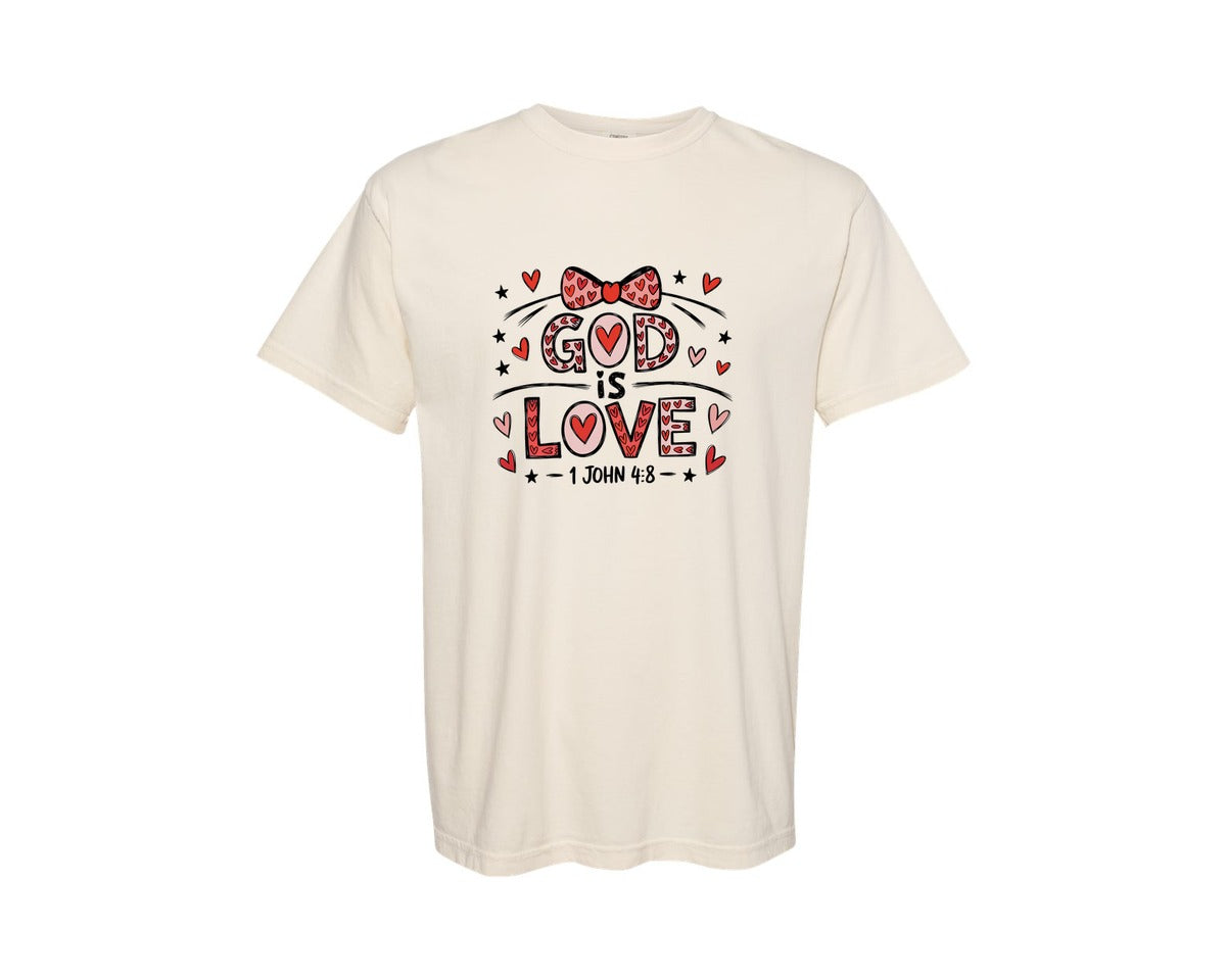 brand:Comfort Colors|color:Ivory|Christian Valentines Pnggod Is Good Graphic T-Shirt