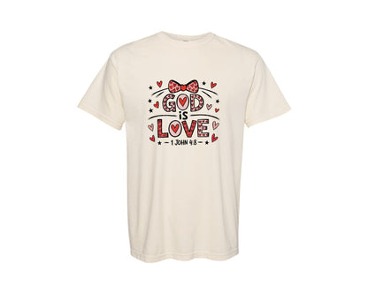 brand:Comfort Colors|color:Ivory|Christian Valentines Pnggod Is Good Graphic T-Shirt